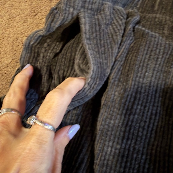 aerie Charcoal Gray Corduroy Drawstring Joggers - Picture 4 of 7